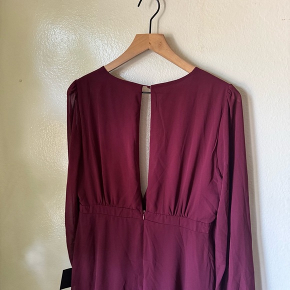 Lulus | All My Life Burgundy Long Sleeve Maxi Dress - Picture 9 of 9